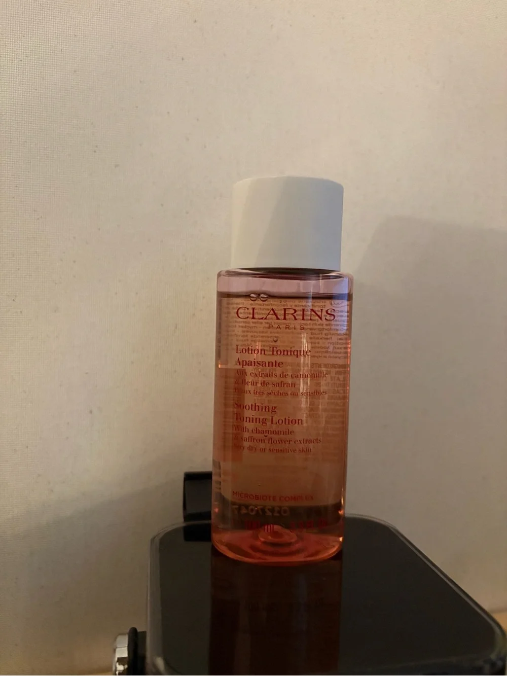 Clarins Pink Soothing Toning Lotion Bottle